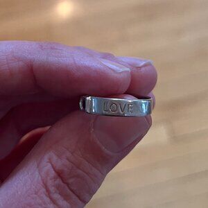 Sterling Silver Ring with inset Ruby, Size 5
